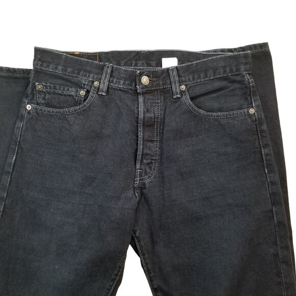 Levi's Other - Levi's 501 Black 100% Cotton Denim Button Fly Mid Rise Jeans 32 X 33